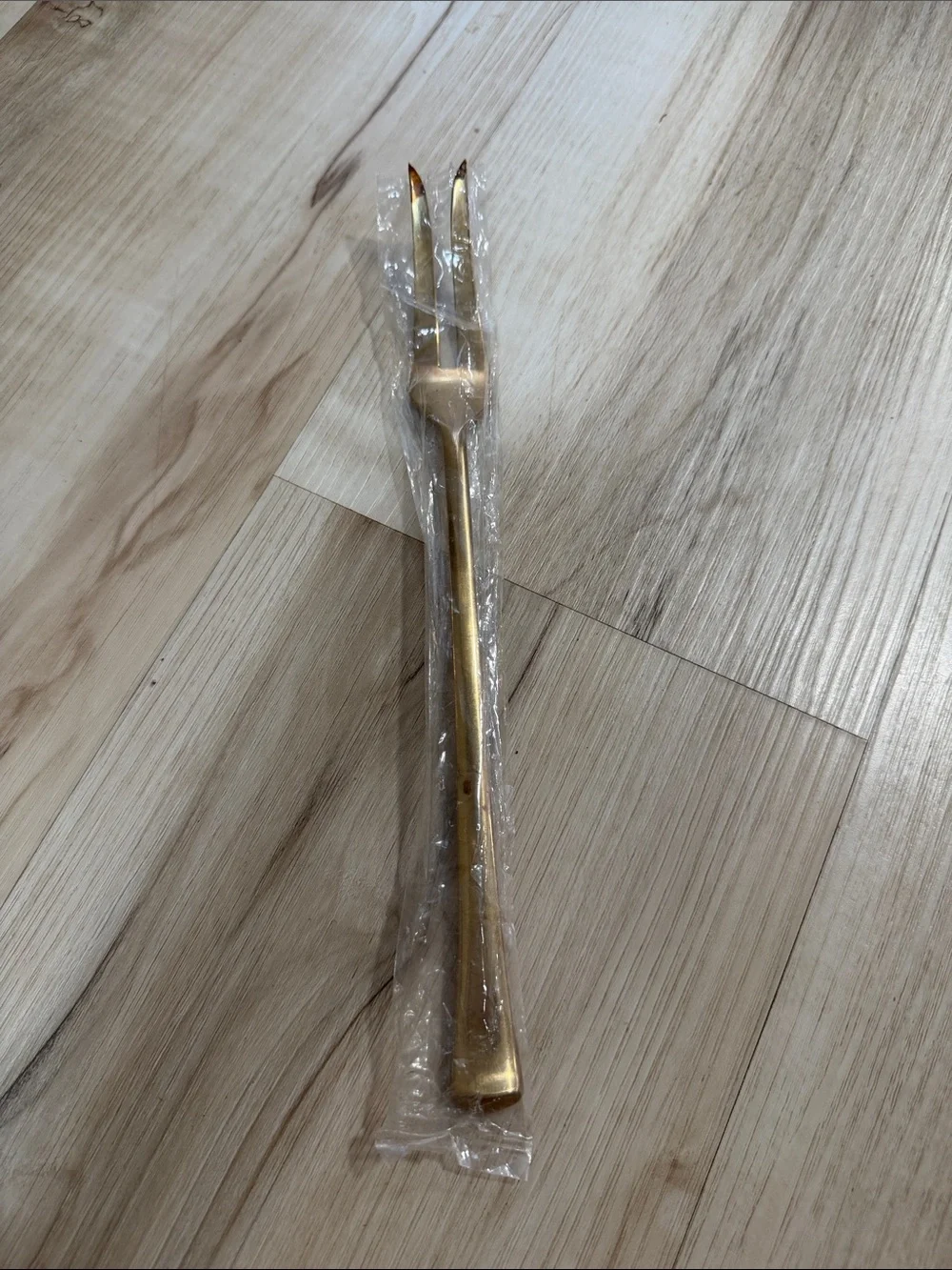 Vintage Thailand Gold Tone Serving Utensil Set 6 Pc Brass Flatware Spoons Fork